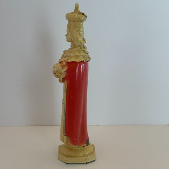 D C Overbagh Infant Of Prague Figurine Statue Catholic Statue Cast Metal 5" Vtg - Picture 6 of 16